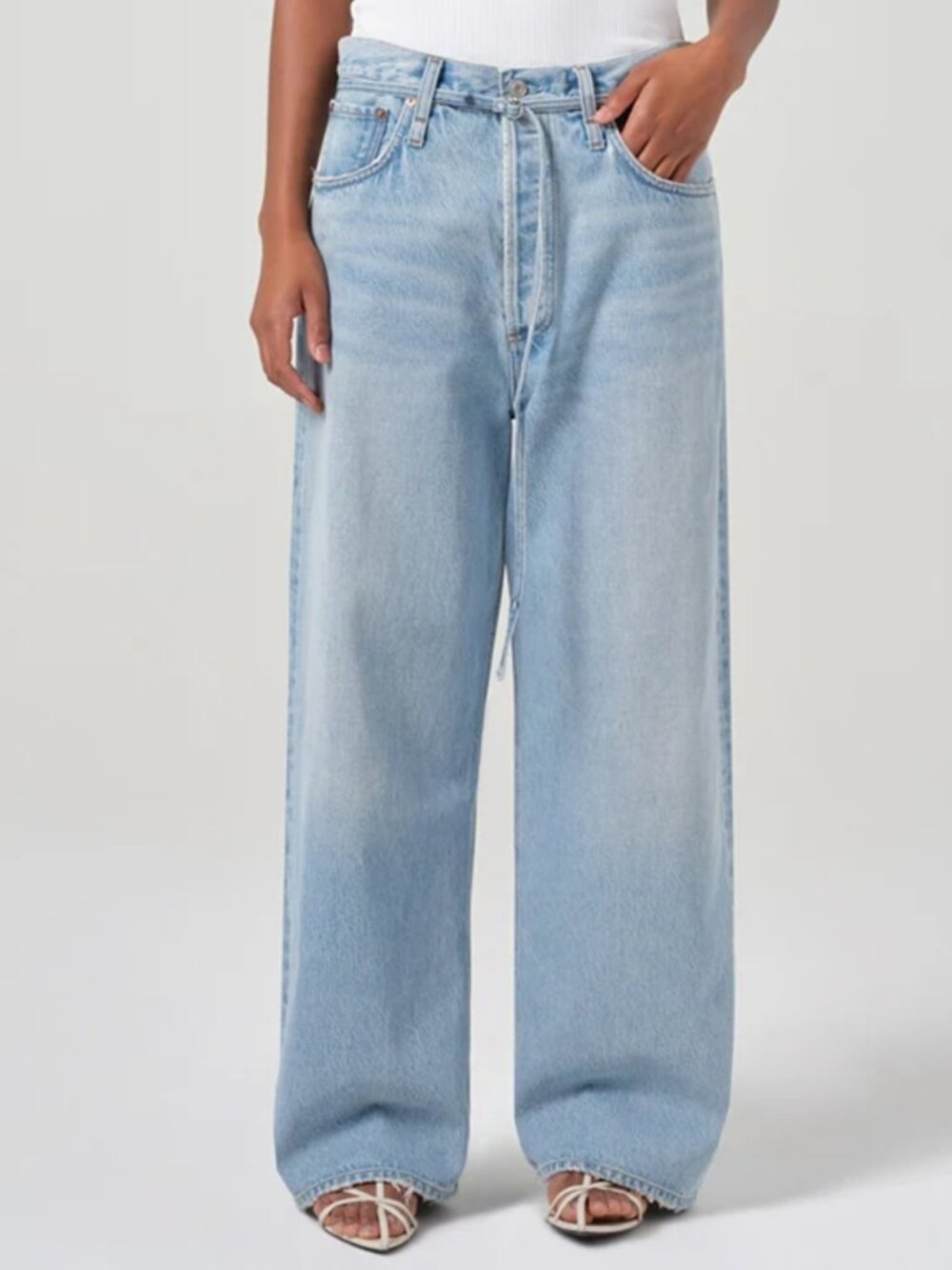 NWT AGOLDE Emmi High Rise Relaxed Wide Leg Jeans NWT Size 28 Light Wash